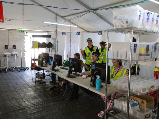 Coordination desk inside a ProMED field hospital